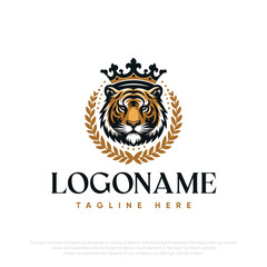  Lion with crown logo template