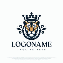  Lion with crown logo template