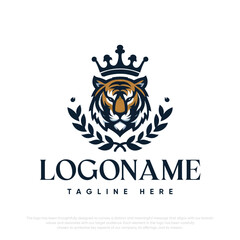  Lion with crown logo template