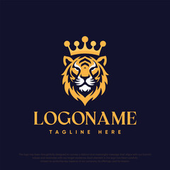  Lion with crown logo template