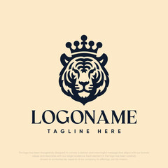  Lion with crown logo template