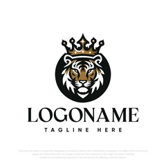  Lion with crown logo template
