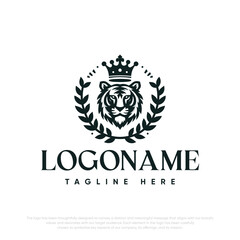  Lion with crown logo template