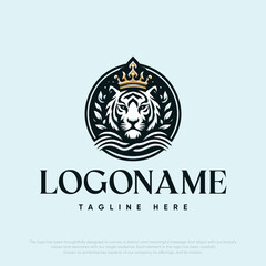  Lion with crown logo template
