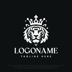  Lion with crown logo template