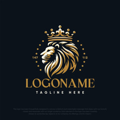  Lion with crown logo template