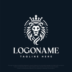  Lion with crown logo template