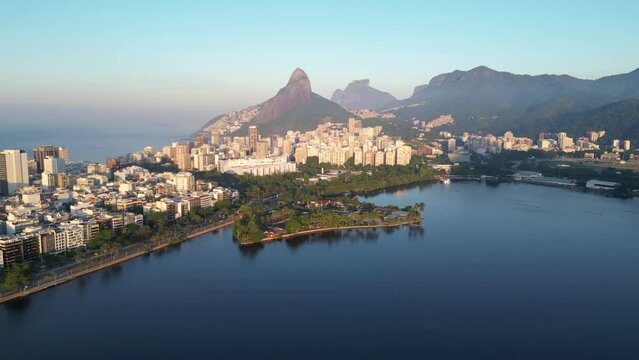 Aerial View of Ipanema and Leblon Districts in Rio de Janeiro City