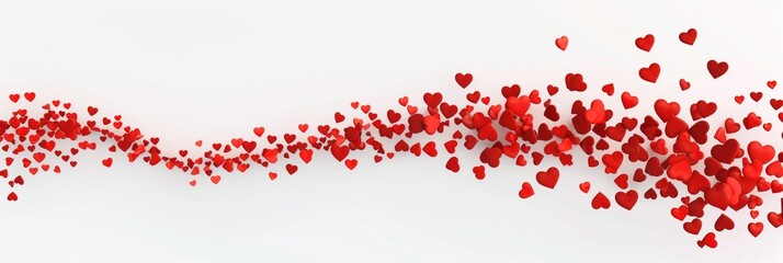 Artistic vector illustration of abstract curve wave made of red heart