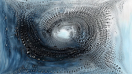 Minimalistic Abstraction Graphic Art Deep Blue and Black On Background