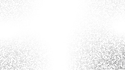 Halftone faded gradient texture. Grunge halftone grit background. White and black sand noise wallpaper.