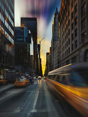 Fototapeta premium City scene using the rule of odds photography method 