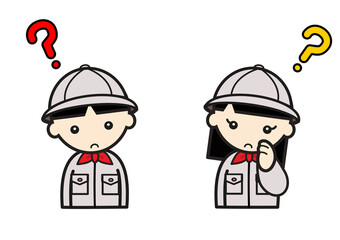 疑問を持つボーイスカウトのこどもたち