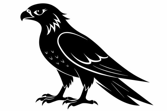 recommend clip art: Falcon silhouette on white background, Vector illustration, icon, svg, characters, Holiday t shirt, Hand drawn trendy Vector illustration