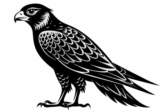 recommend clip art: Falcon silhouette on white background, Vector illustration, icon, svg, characters, Holiday t shirt, Hand drawn trendy Vector illustration