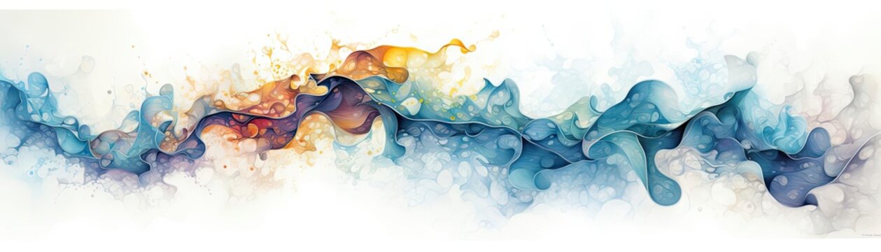 An abstract design of intertwined waves and particles representing the dual nature of quantum mechanics