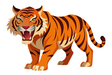 Tiger on a white background. Vector illustration of a tiger.