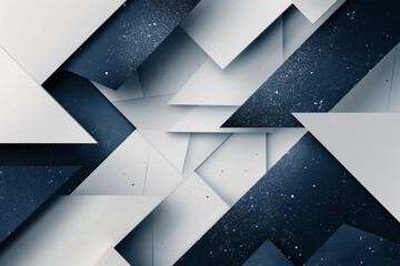 bold geometric shapes of pearl white and midnight blue, ideal for an elegant abstract background