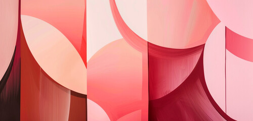 bold geometric shapes of peach and rose red, ideal for an elegant abstract background