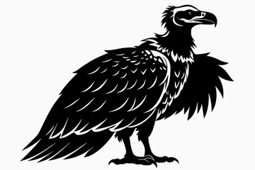 Vulture silhouette on white background, Vector illustration, icon, svg, characters, Holiday t shirt, Hand drawn trendy Vector illustration, eagle silhouette