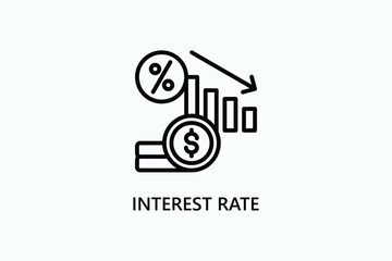 Interest Rate Vector, Icon Or Logo Sign Symbol Illustration 
