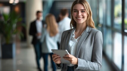 The Smiling Professional with Tablet