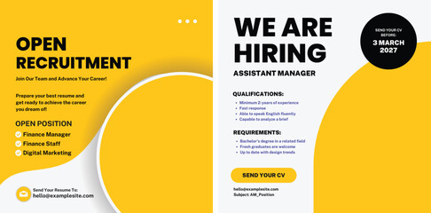 We are hiring job vacancy square banner or social media post template