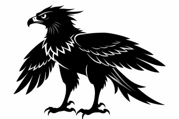 Osprey silhouette on white background, Vector illustration, icon, svg, characters, Holiday t shirt, Hand drawn trendy Vector illustration, eagle silhouette