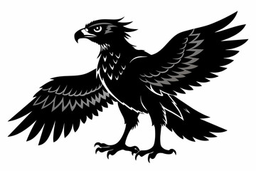 Osprey silhouette on white background, Vector illustration, icon, svg, characters, Holiday t shirt, Hand drawn trendy Vector illustration, eagle silhouette