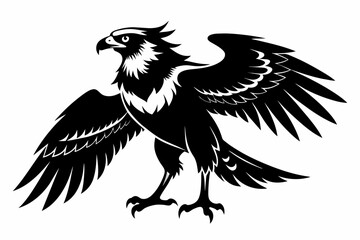 Osprey silhouette on white background, Vector illustration, icon, svg, characters, Holiday t shirt, Hand drawn trendy Vector illustration, eagle silhouette