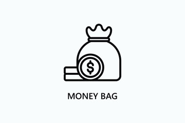Money Bag Vector, Icon Or Logo Sign Symbol Illustration 
