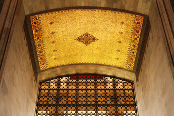 Golden ceiling, vault over the tomb, grave, coffin of Mustafa Kemal Atatürk, Ataturk, displayed in...