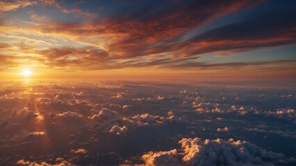 Celestial landscape at sunset