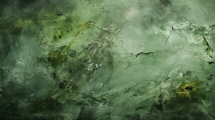 Painted Elegant Dark Green Colors With Marbled Stone or Rock Wall Texture Background