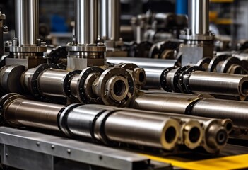 illustration, captivating industrial machinery revealing manufacturing beauty, plant, factory, production, equipment, device, industry, facility, workshop