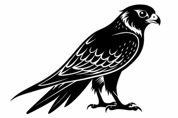 kestrel silhouette on white background, Vector illustration, icon, svg, characters, Holiday t shirt, Hand drawn trendy Vector illustration, eagle silhouette
