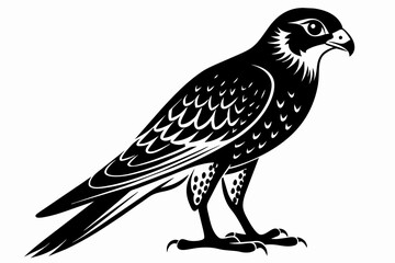 kestrel silhouette on white background, Vector illustration, icon, svg, characters, Holiday t shirt, Hand drawn trendy Vector illustration, eagle silhouette