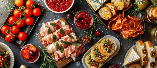 Variety of Appetizers on Table