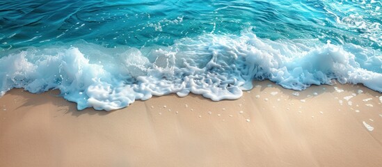 Waves Crashing on White Sandy Beach