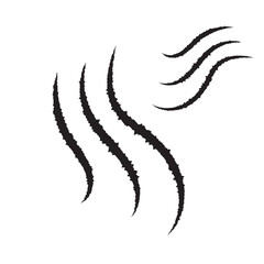 black paw scratch on a white background.