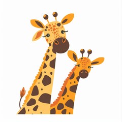 Obraz premium Giraffe. Flat vector illustration of cute animal. Baby nursery art.