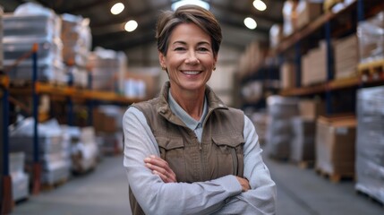 A Smiling Warehouse Manager