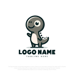 Little cute dinosaur cartoon character
