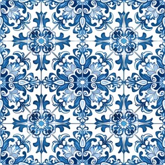 Fototapeta premium Portuguese Azulejo Seamless Tile Pattern