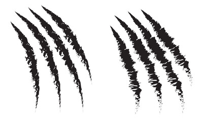 Animals claw scratches icons set. Claw scratches collection. Realistic illustration with black animals claw set. Grange scratches. Set of claws. Wild animals concept icon on white background in eps 10