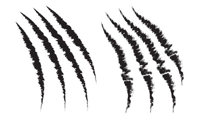 Animals claw scratches icons set. Claw scratches collection. Realistic illustration with black animals claw set. Grange scratches. Set of claws. Wild animals concept icon on white background in eps 10