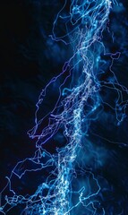 Dynamic lines and shapes reminiscent of underwater currents, flowing through the dark blue canvas, Background Image For Website