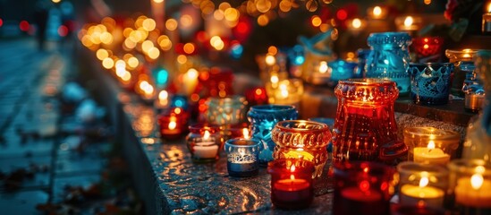 Table Adorned With Various Lit Candles
