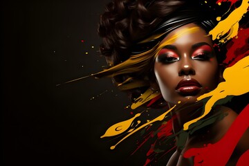 juneteenth background illustration with silhouette african woman. Juneteenth freedom day.	
