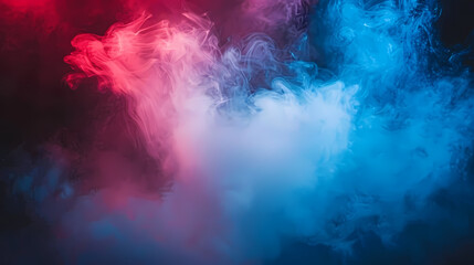 Blue and Red Smoke Against a Dark Background